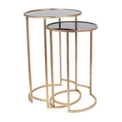 Pacific Lifestyle Pacific Veneziano Set Of 2 Nest Of Tables, Iron & Glass 13 Pacific Lifestyle Pacific Veneziano Set Of 2 Nest Of Tables, Iron & Glass -Furniture Store 30821749 alt05
