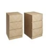 GFW Set Of 2 Taranto 3 Drawer Bedside Tables, Oak Effect -Furniture Store 30825681