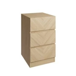 GFW Set Of 2 Taranto 3 Drawer Bedside Tables, Oak Effect -Furniture Store 30825681 alt02